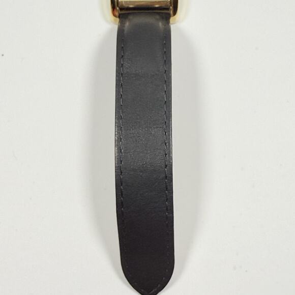 Tory Burch Eleanor TBW1076 Cream Dial Black Leather Strap Women’s Watch